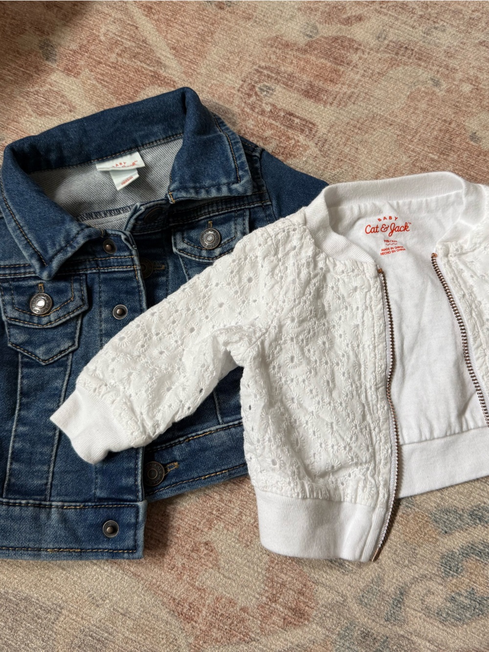 Cat & Jack eyelet Bomber and denim Jacket bundle